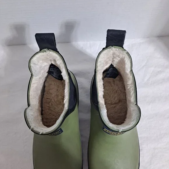 Pendleton Chelsea Boots Woman 7 Green Rubber Waterproof Lined Slip On Comfort - Picture 9 of 14